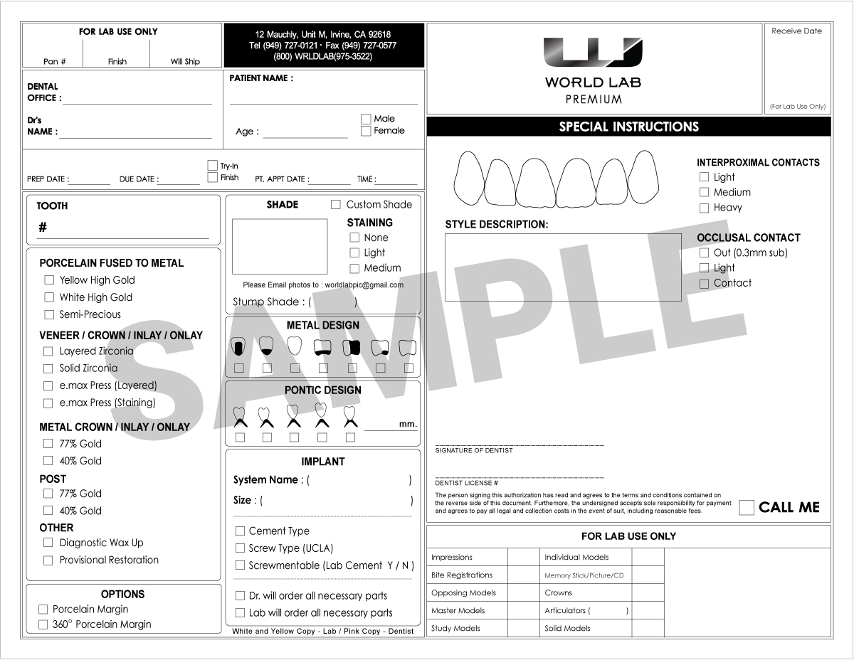 WORLD LAB PREMIUM RX FORM