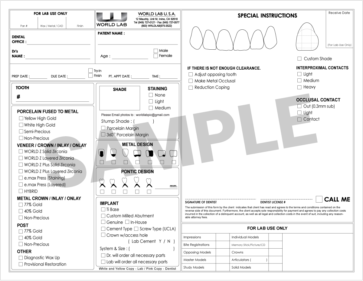 WORLD LAB USA RX FORM